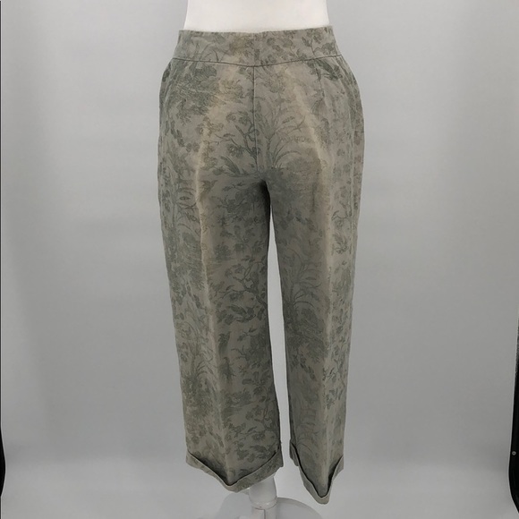 Isda & Co Linen Cropped Pants Sage Green Size 8 - Picture 5 of 8
